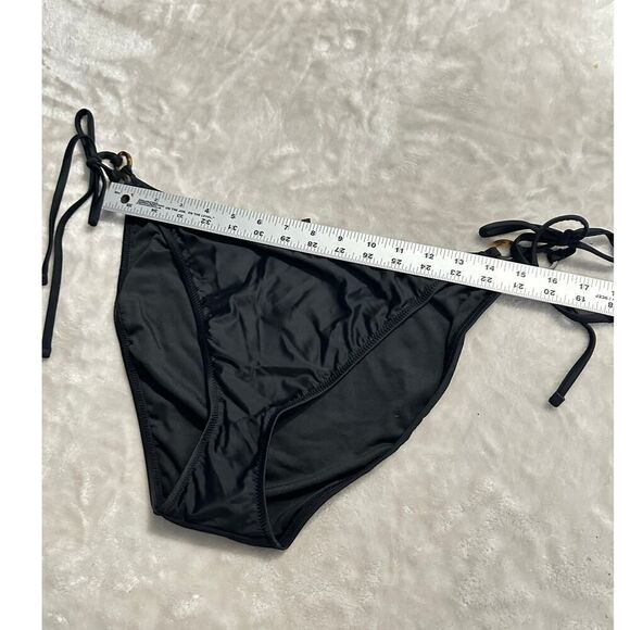 J.Crew Bikini Bottom Women's Plus 2X Black O-Ring Curved-Waist Cheeky String NWT - Picture 5 of 8